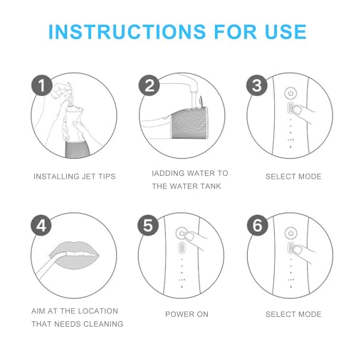 Replacement Heads for COSLUS Water Dental Flosser, Water Flosser Replacement Tips Oral Irrigator Jet Tip Only Compatible COSLUS F5020E F5029A - Thumbnail 6