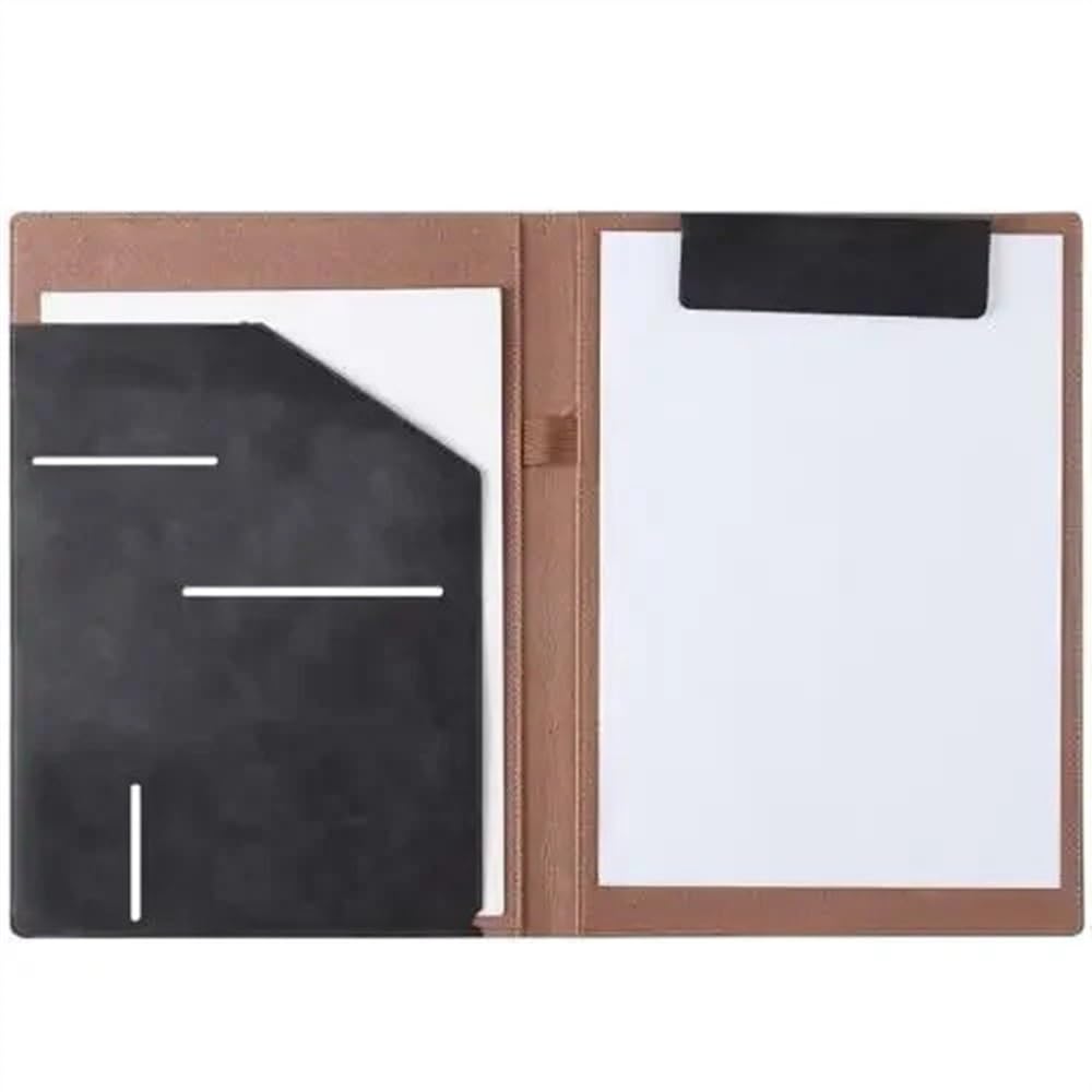 Carpeta de documentos Carpeta de archivos oficina cuero A4 for almacenamiento documentos y facturas, conveniente for viajes negocios, notas hotel, listas tareas pendientes para oficina(Negro)
