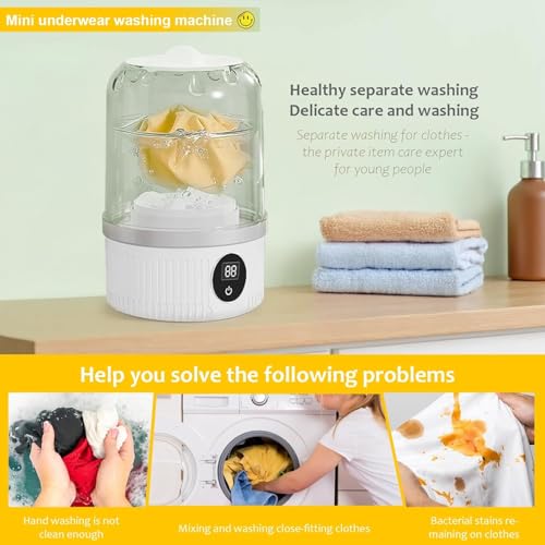 Image of Mini Washing Machine for Clothes | Portable Automatic Washer with USB Power | Compact Laundry Machine for Travel, Baby Clothes, Underwear & Small Loads | Foldable & Lightweight A9