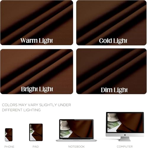 Image of Cortina 80-90% Blackout Solid Window Curtains 6 Feet Set of 2 - Thermal Insulated | Curtain for Living Room | Drapes for Bedroom | (6 Feet, Brown)