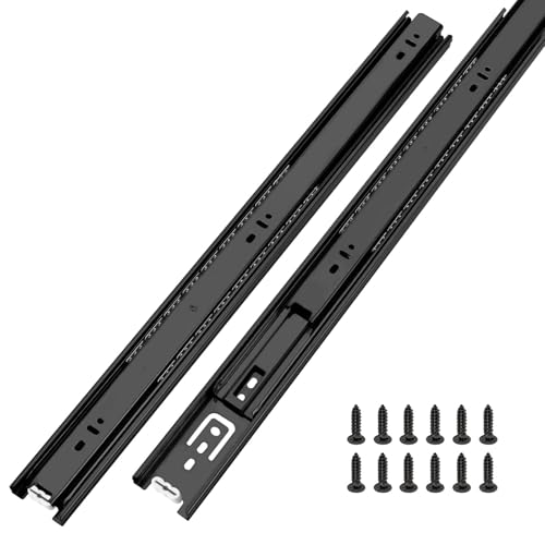 Image of LONTAN 1 Pair Black Side Mount Drawer Slides 12 Inch Heavy Duty Rails