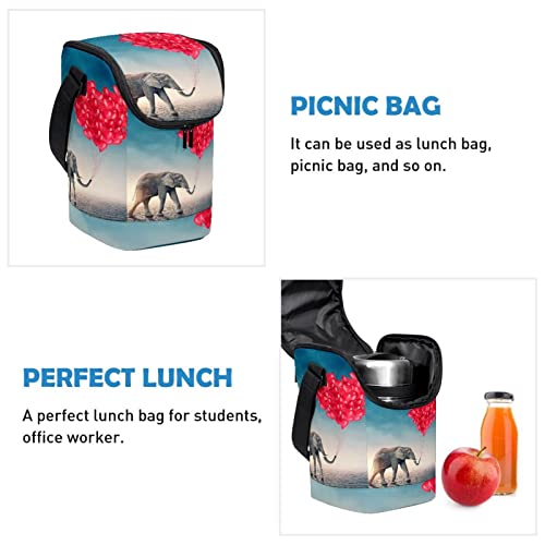 Bolsa de almuerzo de elefante gris para la oficina, lonchera reutilizable portátil 3