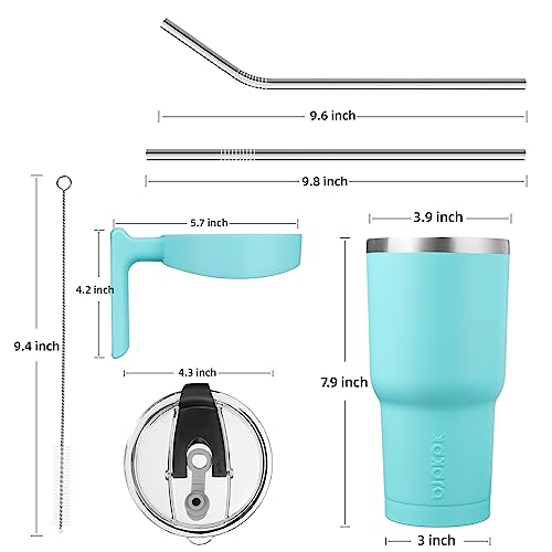 Image of BJPKPK 30 oz Tumbler with Handle & Straw, Insulated Stainless Steel Mug