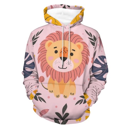 Pullover homme et femme lion cartoon hoodie manches longues S
