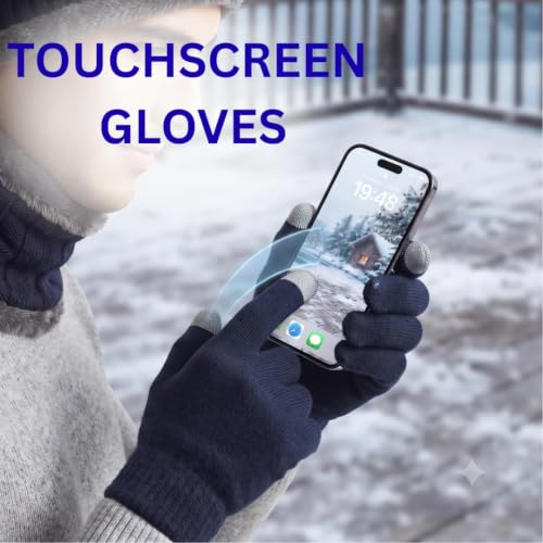 Image of Winter Knit Beanie, Hat, Neck Warmer Scarf and Woolen Gloves Set - Skull Cap for Men & Women (3 Piece)