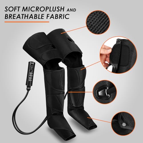 Image of CINCOM Leg Massager, Leg Compression Massage with Heat for Circulation and Pain Relief Air Compression Foot Calf Thigh Massager with Handheld Controller