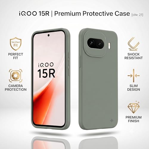 Image of FIRST MART Matte Silicone Back Cover for iQOO 15R - Green