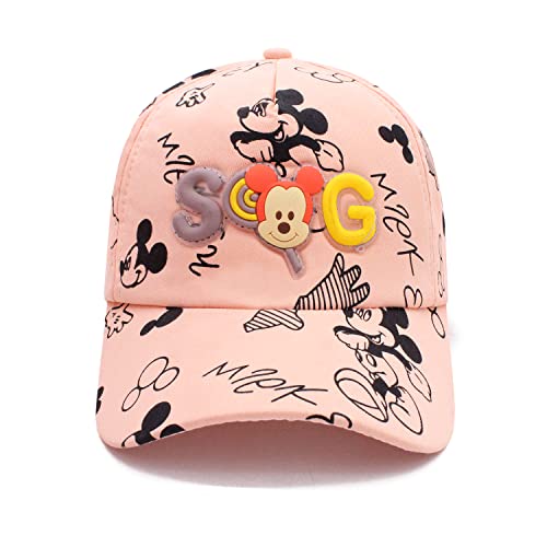 VRITRAZ SMG Cartoon Character Printed Little Cap for Kids, Baby Girls and Boys 3-12 Years (Pink)