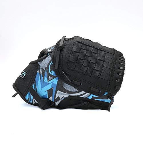Ortiz34 9" Graffiti T-Ball Glove- David Ortiz Graffiti Youth Baseball Glove- Right Hand Throw, Easy To Close, No Break-In Needed, Lightweight, Made For Youth, Black/Blue #TOP2