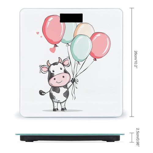 Báscula digital Balloon and Cow vidrio templado con LCD miniatura 2