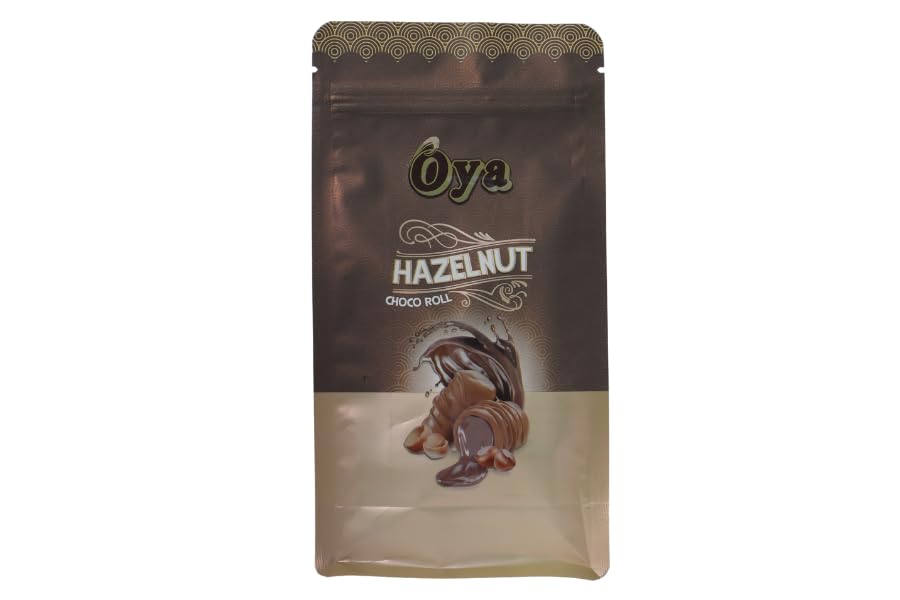 Oya Hazelnut Choco Roll 500 Gram|Classic Delicious Wafer Roll Sticks With Hazelnut Dry Fruits And Cocoa Cream,Smooth Crunchy Snacks,Biscuits,Sweet Treats For Kids And Adults