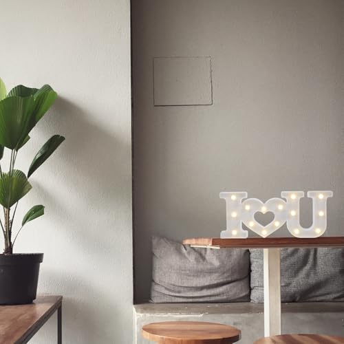 Image of Uonlytech Romantic Letter Design Led Lighted Sign Battery Operated I Love You Letters Decorative Lamp for Home Party Wedding Anniversary