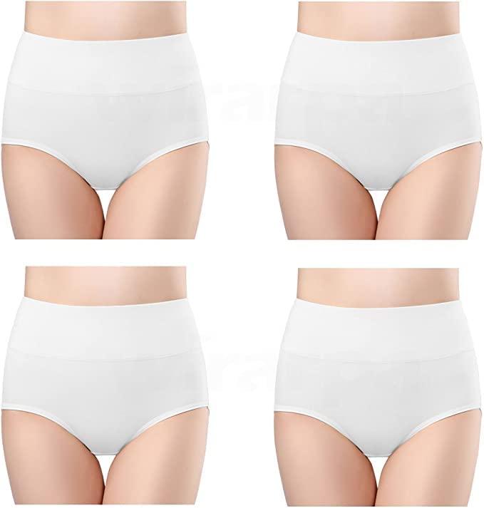 Women's Cotton PN-036 Fitted Bikini Style Underwear | Women Thong High Waist Panty | Low Rise Sexy Solid Hipster Sexy Lingerie high Waist Panties | 100% Super Cotton Combo (White)(Pack of 4).-image-35