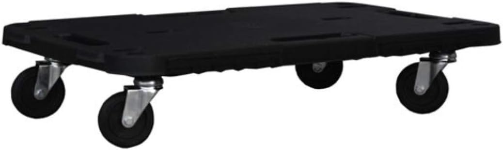 Art PlastPlatform with Wheels, Polypropylene 580 x 380 x 40 mm, Assembled 580 x 380 x 120 mm, with Hitch System for Expanding The Platform, Black