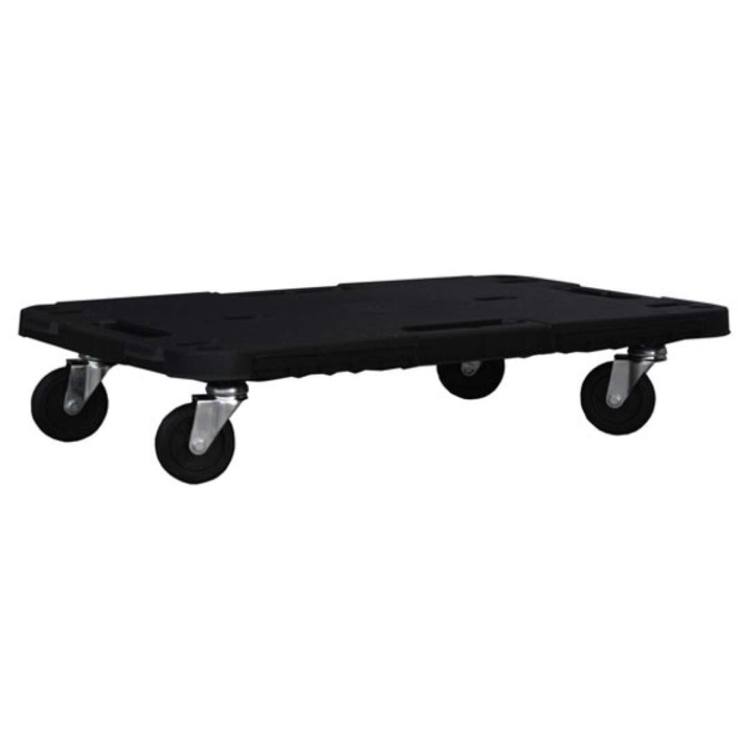 Art PlastPlatform with Wheels, Polypropylene 580 x 380 x 40 mm, Assembled 580 x 380 x 120 mm, with Hitch System for Expanding The Platform, Black