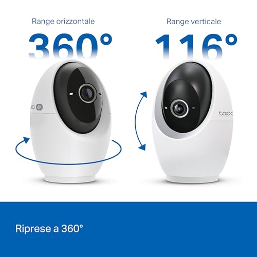 Tapo C260 4K 8MP Telecamera WiFi Interno, Rilevazione e Notifiche Smart AI, Riconoscimento Facciale, Visione Notturna Migliorata, Compatibile con Alexa, Modalità Avanzata di Privacy, Block Zones - Immagine 2