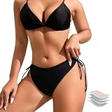 Biancheria intima mestruale, per periodi, costume da bagno per il nuoto, a 4 strati, assorbente e a prova di perdite, con coulisse, per ragazze, adolescenti e donne, #01-nero, XXS