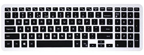 Elastic Silicone Keyboard Skin Compatible for 15.6 inch Dell Inspiron 15 3000 & 5000 Series, 17.3 inch Dell Inspiron 17 5000 Series, Inspiron 15 i3541 i5566, Inspiron 17 i5749 Series Laptop (Black)