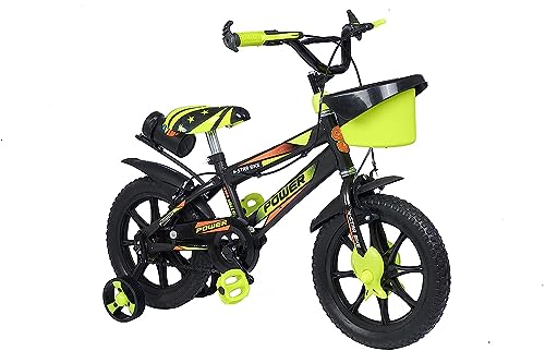 Image of NORMAN JR BMX Collection - Bike for Boys and Girls, Kids' Bicycle 14 Inch with Training Wheels for Ages 3-7 Years Old, Toddler Bike with 95% Assembled- Parrot Green