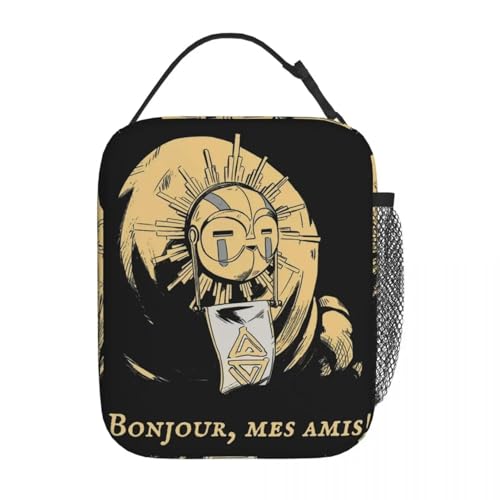 ZGHQHCDRH Clair Obscur Expedition 33 Esquie Gamer Vintage Bolsa de Almuerzo con Aislamiento térmico Reutilizable Contenedor de Comida Enfriador térmico Caja de Comida