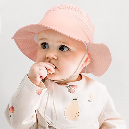 Baby Boy Wide Brim Mesh Sun Hat, Kids Upf 50+ Sun Protection Hat Infant Beach Foldable Hat For Toddler Little Boys Girls (2-5 Years,Pink-Pineapple) #TOP4