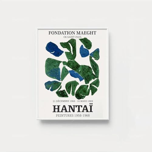 QSDTGHUIKP Simon Hantai Póster Abstracto Verde Azul Arte de Pared Simon Hantai Lienzos Impresiones Pintura Minimalista Cuadro Moderno para Decoración de Pared del Hogar 50x70cm Sin Marco