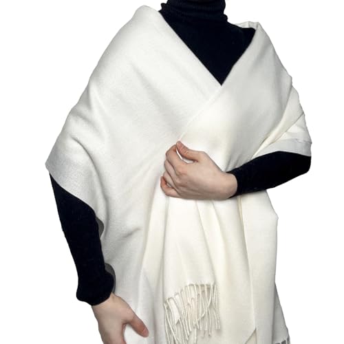 Winter Scarves for Women - White Wedding Shawls with Cashmere-like Handfeel, Warm and Stylish3