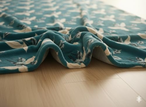 Image of Florida Printed Flannel Blanket, 290 GSM Ultra-Soft All-Season AC Blanket (Double, Green)