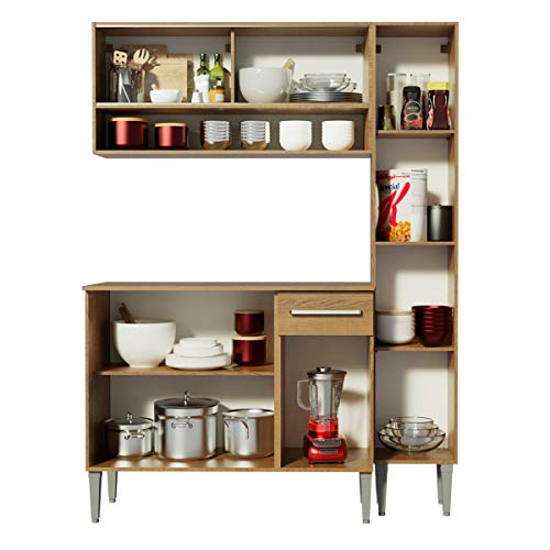 Armário de Cozinha Compacta 137cm Rustic Emilly Art Madesa 04