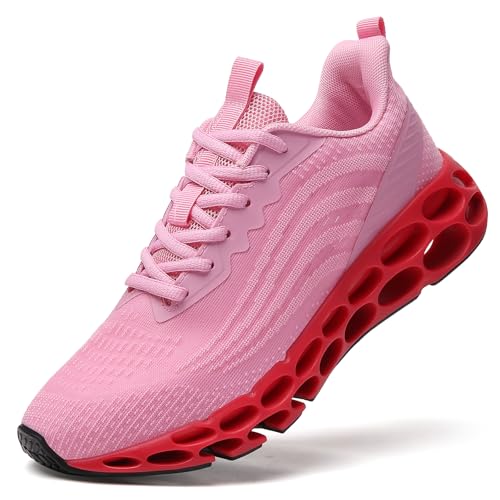 Running Shoes for Women Sneakers Size 10 Pink Breathable Fashion