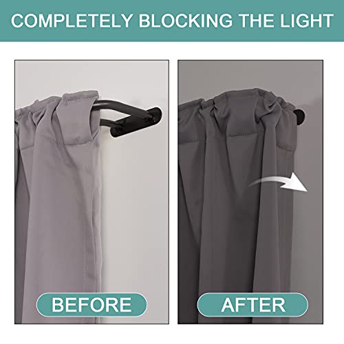 Double Curtain Rod Wrap Around Curtain Rods For Window 52 To 72 Inch Black Wrap Curtain Rod, Adjustable Length 52-72 Inch, Black #TOP2