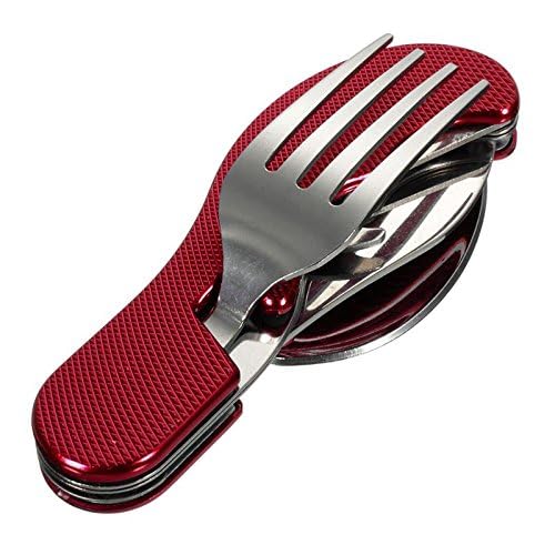 DIHAWK Multi-Function Foldable Fork Spoon Set - Stainless Steel Camping, Travel & Picnic Cutlery - Portable Outdoor Tableware for Easy Eating on The Go, Compact & Durable Design for Adventurers-image-19