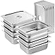 VEVOR Gastronormbehälter, Edelstahl Behälter 8 Stk. 326 x 266 x 102 mm Speisebehälter mit Deckel, kommerzieller Warmhaltebehälter 6,25 L Tiefe für Speisen, Hotelpfanne Tisch Food Pan 1/2-Größe