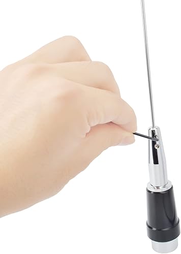 Miniatura 4 de Antena sintonizable UHF 340-520MHz, 3.4 dBi GMRS Stainlees Steel Whip Antena de radio móvil PL259 Plug