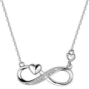 Zijwaarts Infinity Hart Ketting voor Vrouwen Liefde Hart Hanger Kubieke Zirkonia Infinity Ketting 925 Sterling Zilver Hart Ketting voor Vriendin