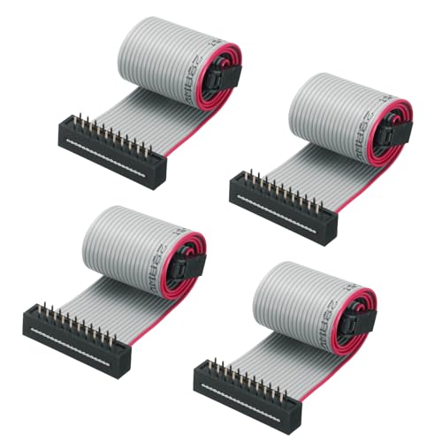 Câble plat IDC 20 broches uxcell FC/FD 2.54mm gris 0.2m pour connexion de carte mère lot de 4