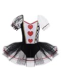 Moggemol Kids Girls Love Hearts Little Queen Costume Dance Performance Mesh Tutu Dress for Halloween