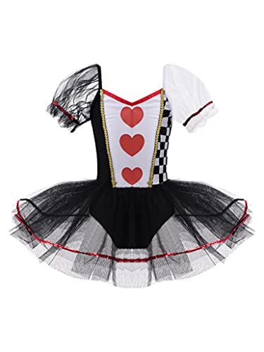 Moggemol Kids Girls Love Hearts Little Queen Costume Dance Performance Mesh Tutu Dress For Halloween Party White 8-10 #TOP15