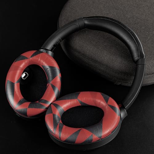 Image of SOULWIT Replacement Earpads for Sony WH-1000XM4 (WH1000XM4) Headphones, Ear Pads Cushions with Noise Isolation Foam, Added Thickness, Without Affecting Sensor - Red Storm