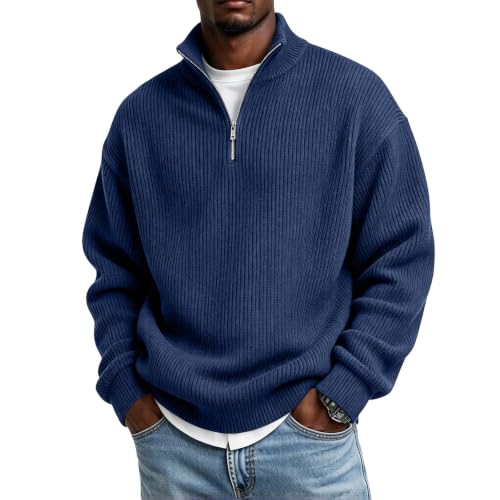 Corduroy Shirt Men Mock Neck Quarter Zip Ribbed Pullover Tops Sweat Shirt | Long Sleeve Tshirt, Vintage, Warm, Ribbed, Comfortable, Vacation, Holiday, Office, Casual Outings, Fall Clothes for Men