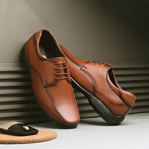 Image of Centrino Formal Shoes for Men | Lightweight Comfortable Office Shoes for Man Stylish | Cushioned Insole Lace-Up Shoes for Men | Durable TPR Sole | Trendy Classic Design Footwear for Men (8116)