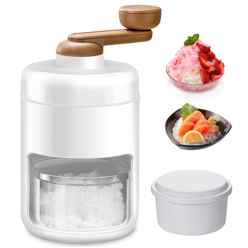 Vegena Manual Ice Crusher Ice Shaver, Manual Shaved Ice Machine, Portable Crushed Ice Maker, Portable Slush Machine and Snow Cone Machine with Ice Cube Mold for Blending Slushie, Making Ice Cream