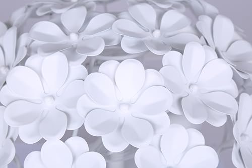 Cassia 2-Light Flush Mount Ceiling Light – Matte White Metal Flower Shade, Modern Whimsical Fixture for Bedroom Living Room, Easy Connect Install, 15" by Canarm - Used condition - Image 8