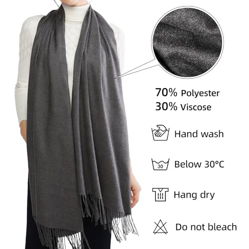 Image of RIIQIICHY Women's Fringe Shawl Wrap Pashmina Scarf for Wedding Evening
