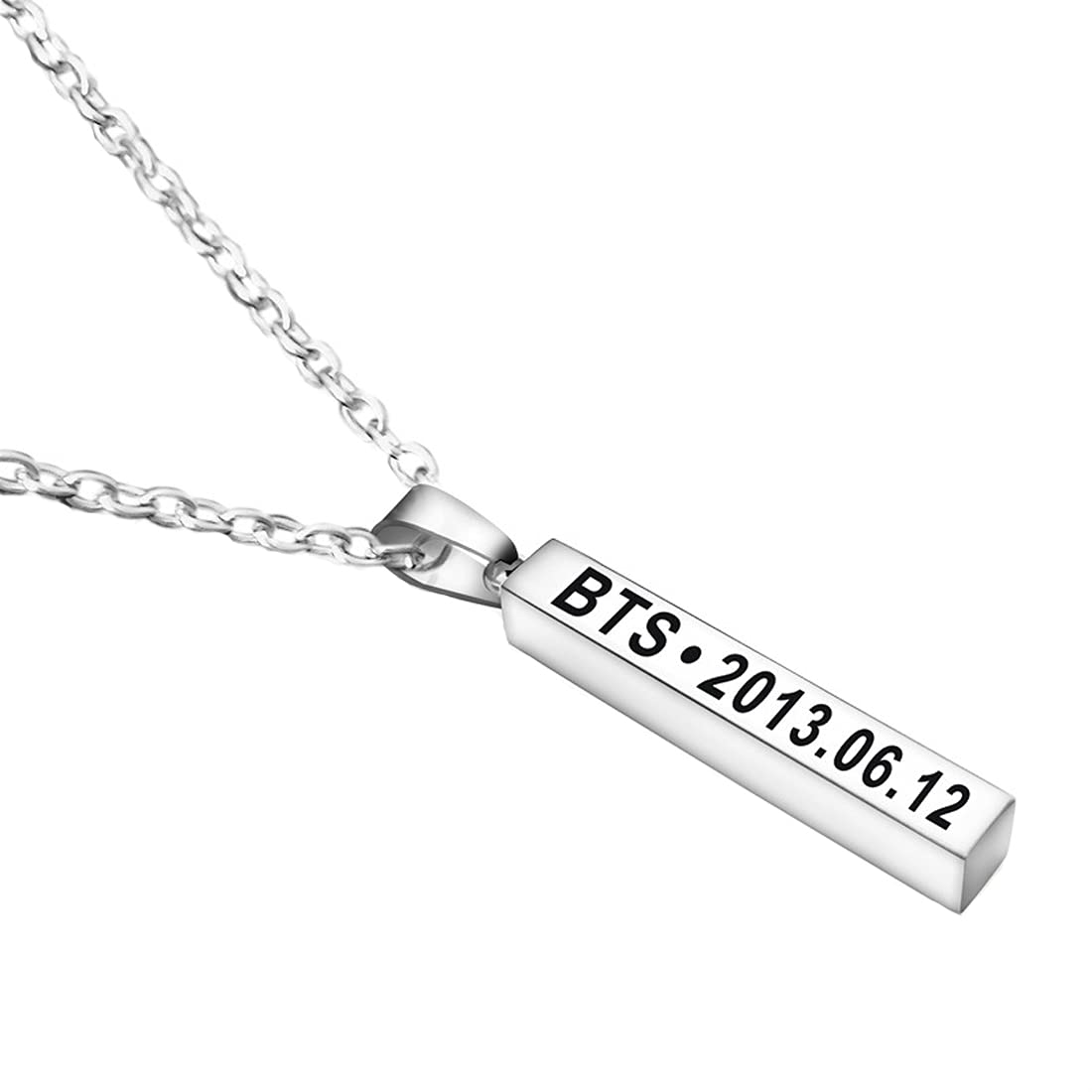 Yellow Chimes BTS Pendant for Women Silver Chain Pendant Stainless Steel BTS Pendant Necklace for Men and Boys.