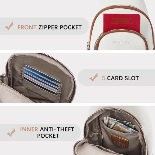 Image of BOSTANTEN Sling Bag for Women Leather Crossbody Bag Vintage Cross Body Purse for Travel with Guitar Strap, Bohemian Style