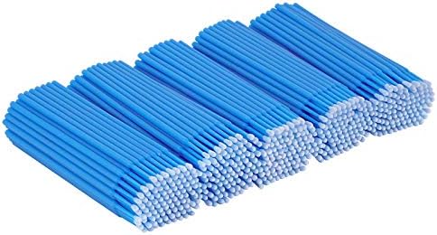 Cuttte 500 PCS Disposable Microbrush Applicators Microfiber Wands for Eyelashes Extensions and Makeup Application (Head Diameter: 2.5mm)