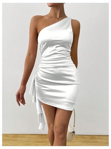 Image of GORGLITTER Women's Sexy Birthday Mini Dresses Asymmetrical Going Out Club Party Vegas Dinner One Shoulder Fringe Dress