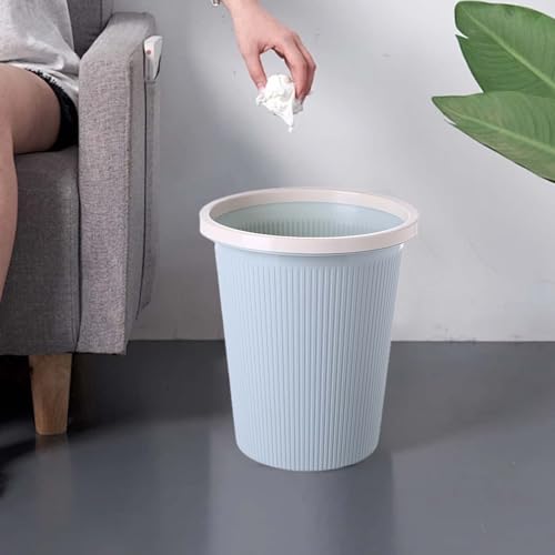 Caneca de Basura Cuadrada de Plástico Azul para Baño