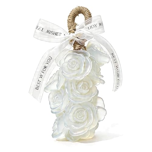 Image of Rose Soap on Rope Cute Shaped Handwashing Grapes Soap Bar, Novelty Hanging Flower Soap for Bathroom Decor,Fun Gift Handmade Soap